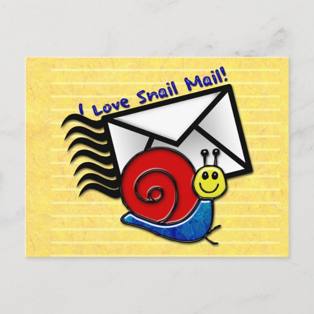 Ich Liebe Schneckenpost! (Die Postkarte) Postkarte (Vorderseite)
