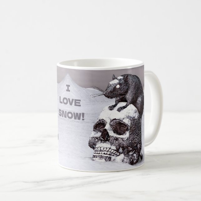 Ich Liebe Schnee! Rattenrudel Kaffeetasse (VorderseiteRechts)