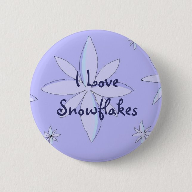Ich liebe Schneeflocken Button (Vorderseite)