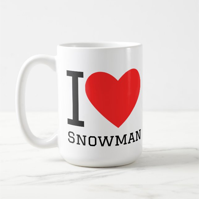 Ich liebe Schneemann Kaffeetasse (Links)