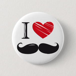 Ich liebe SCHNURRBART Nr 1 Button