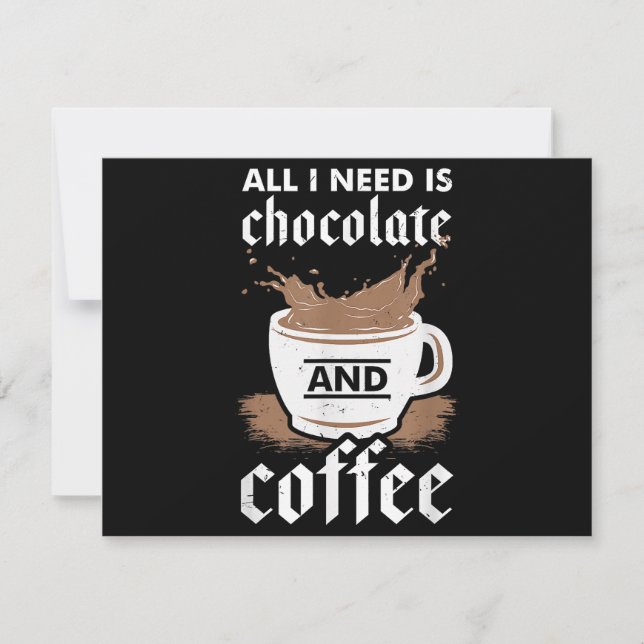Ich Liebe Schokolade und Kaffee Einladung (Vorderseite)