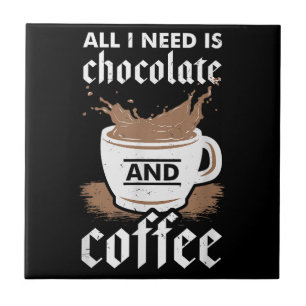 Ich Liebe Schokolade und Kaffee Fliese