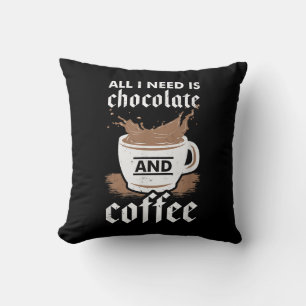 Ich Liebe Schokolade und Kaffee Kissen