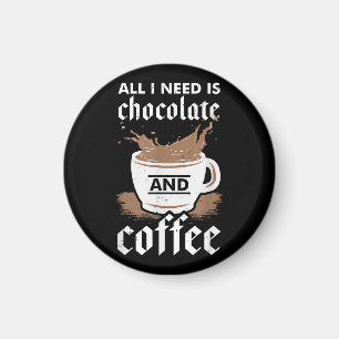 Ich Liebe Schokolade und Kaffee Magnet