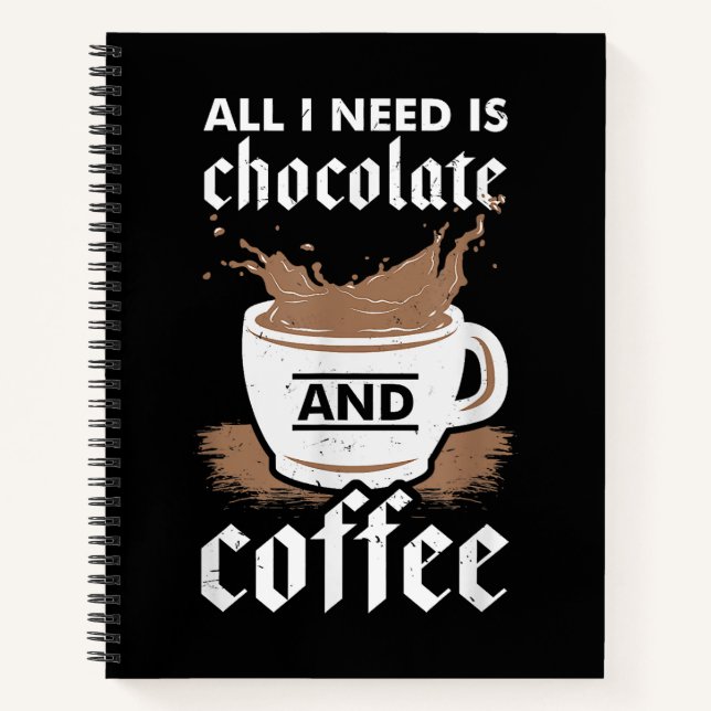 Ich Liebe Schokolade und Kaffee Notizbuch (Vorderseite)