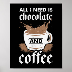 Ich Liebe Schokolade und Kaffee Poster