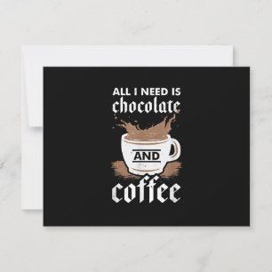 Ich liebe Schokolade und Kaffee RSVP Karte