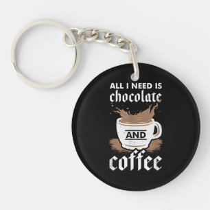 Ich Liebe Schokolade und Kaffee Schlüsselanhänger