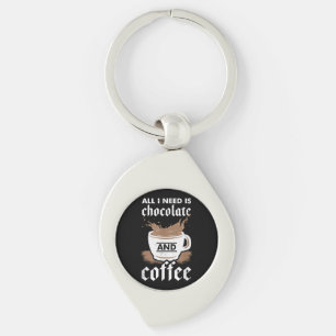 Ich Liebe Schokolade und Kaffee Schlüsselanhänger
