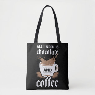 Ich Liebe Schokolade und Kaffee Tasche