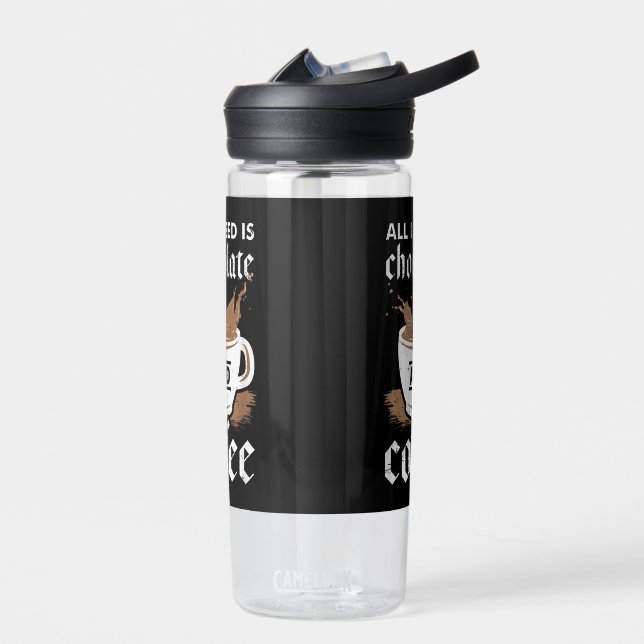 Ich Liebe Schokolade und Kaffee Trinkflasche (Links)