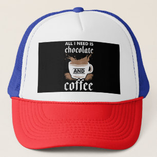 Ich Liebe Schokolade und Kaffee Truckerkappe
