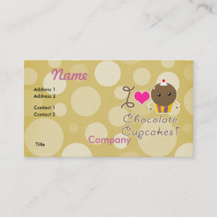Ich liebe Schokoladen-Cupcakes Visitenkarte