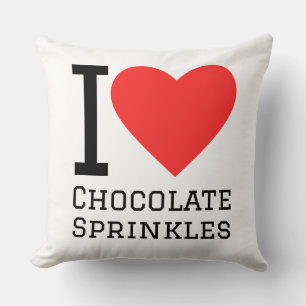 Ich liebe Schokoladen-Sprinkles Kissen