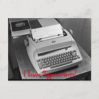 Ich liebe Schreibmaschinen Vintage-IBM-Postkarte Postkarte