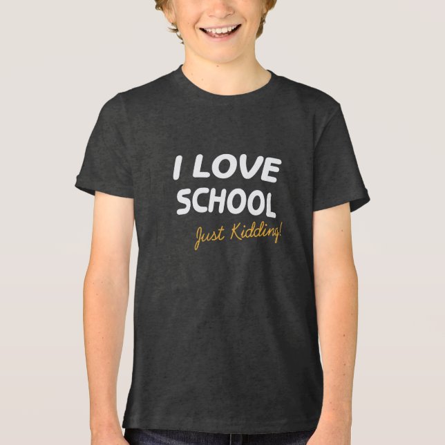 Ich Liebe Schule nur kidden Dunkel Tri-Blend Shirt (Vorderseite)