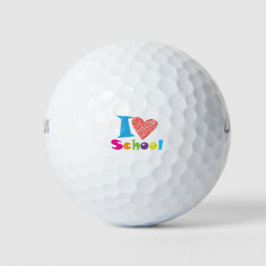 Ich Liebe Schule. Zurück zur Schule. Cartoon Niedl Golfball