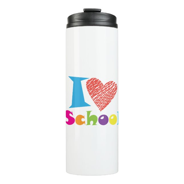 Ich Liebe Schule. Zurück zur Schule. Cartoon Niedl Thermosbecher (Vorderseite)