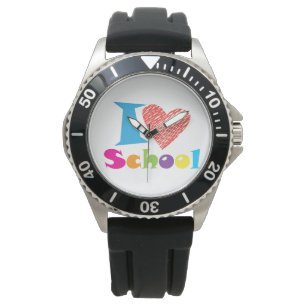 Ich Liebe Schule. Zurück zur Schule. Cartoon T - S Armbanduhr