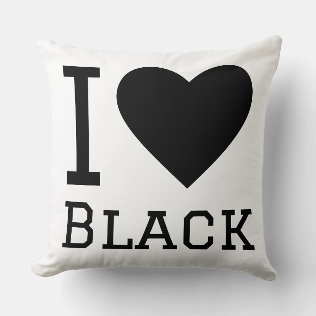 Ich liebe Schwarz Kissen (Vorderseite)