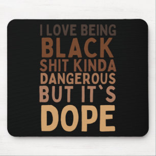 Ich Liebe, schwarz Sht Kinda gefährlich, aber es i Mousepad