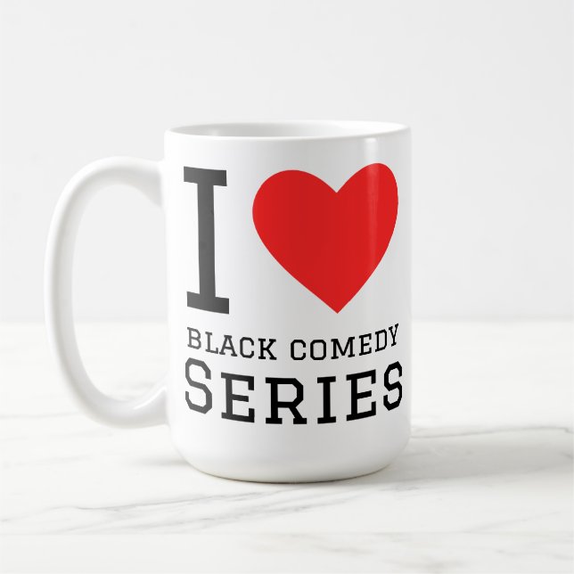 Ich liebe schwarze Comedy-Serien Kaffeetasse (Links)