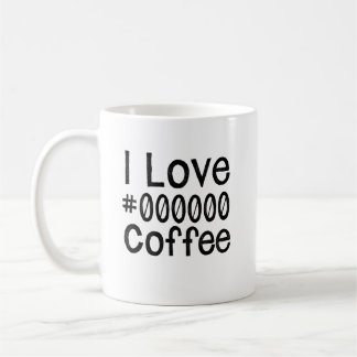 Ich liebe schwarze Kaffeetasse