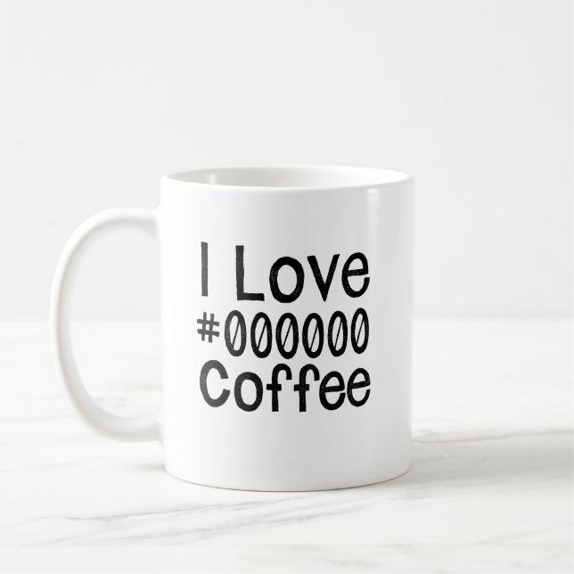 Ich liebe schwarze Kaffeetasse (Links)