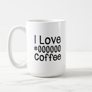 Ich liebe schwarze Kaffeetasse
