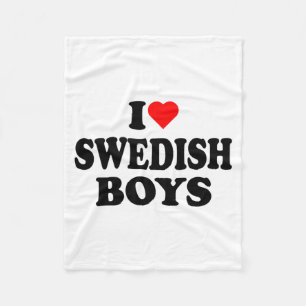 Ich liebe schwedische Jungen Ich Herz schwedische Fleecedecke