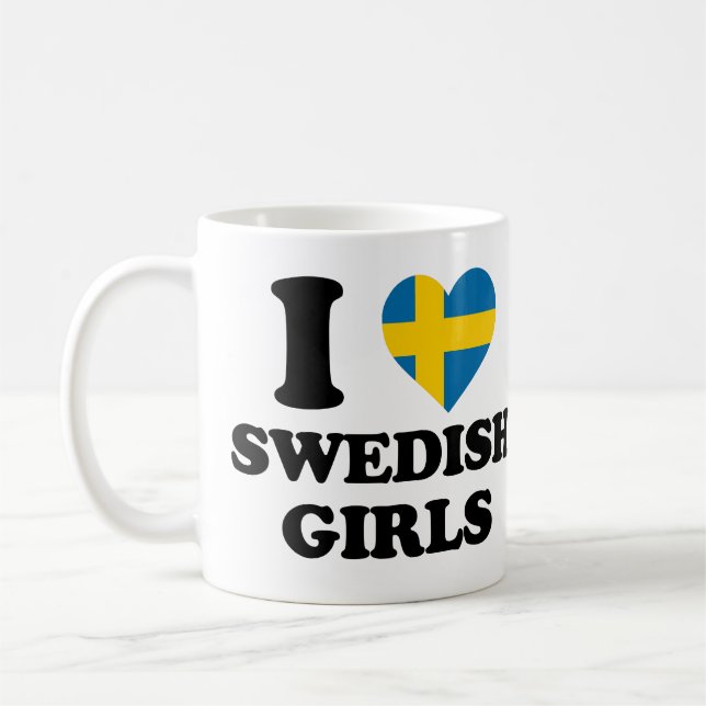 Ich Liebe Schwedische Mädchen Kaffeetasse (Links)