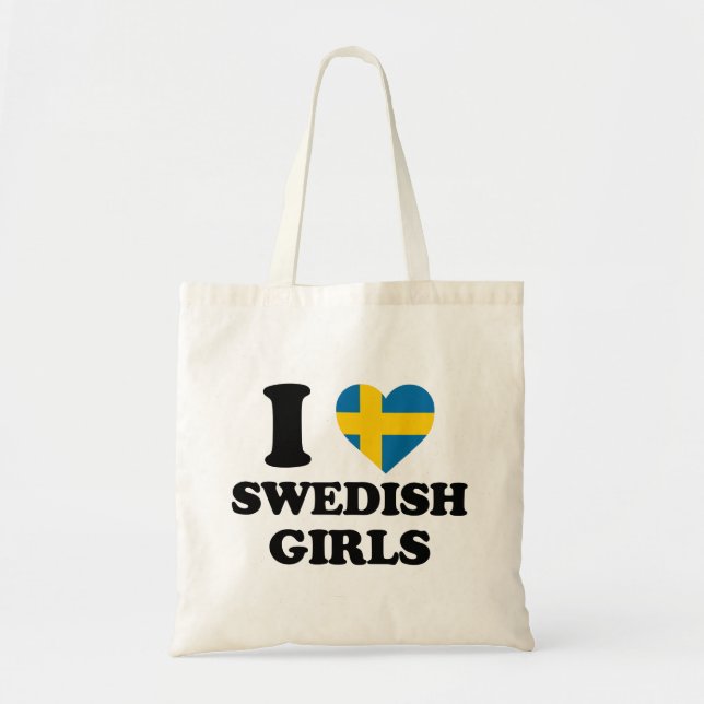 Ich Liebe Schwedische Mädchen Tragetasche (Vorne)