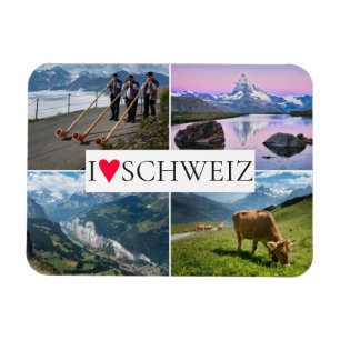 Ich liebe Schweiz Fotocollage Souvenir Magnet
