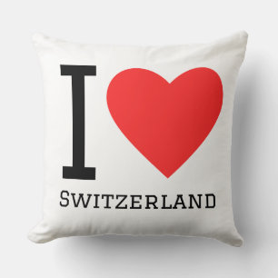 Ich liebe Schweiz quadratischer Aufkleber Kissen