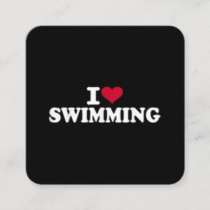 Ich liebe Schwimmen Quadratische Visitenkarte