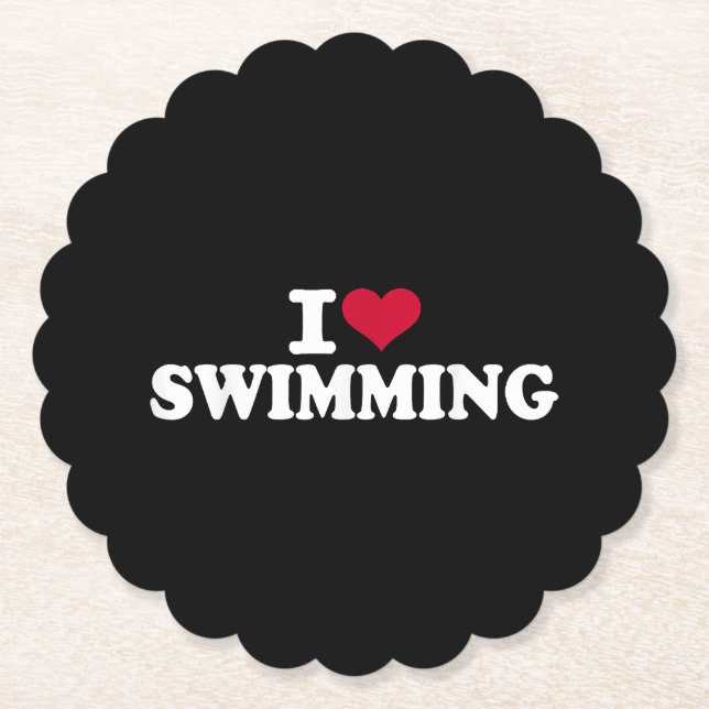 Ich liebe Schwimmen Untersetzer (Vorderseite)