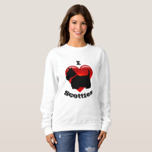 Ich liebe Scottish Terrier, großes rotes Herz der Sweatshirt