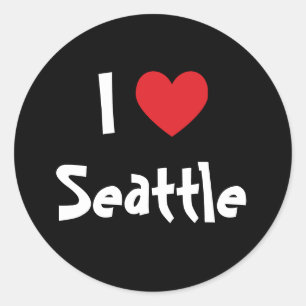 Ich liebe Seattle Runder Aufkleber