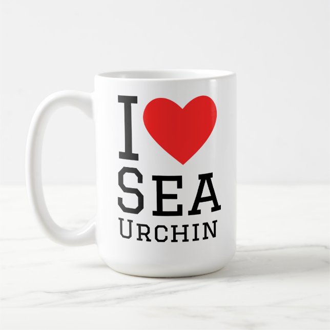 Ich liebe Seeigel Kaffeetasse (Links)