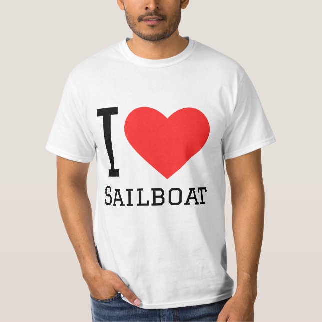 Ich liebe Segelboot T-Shirt (Vorderseite)
