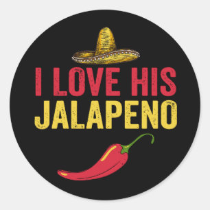 Ich liebe sein Jalapeno Cinco De Mayo Runder Aufkleber