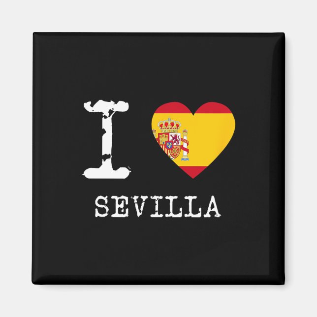 Ich liebe Sevilla Spanien Flagge  Magnet (Vorne)