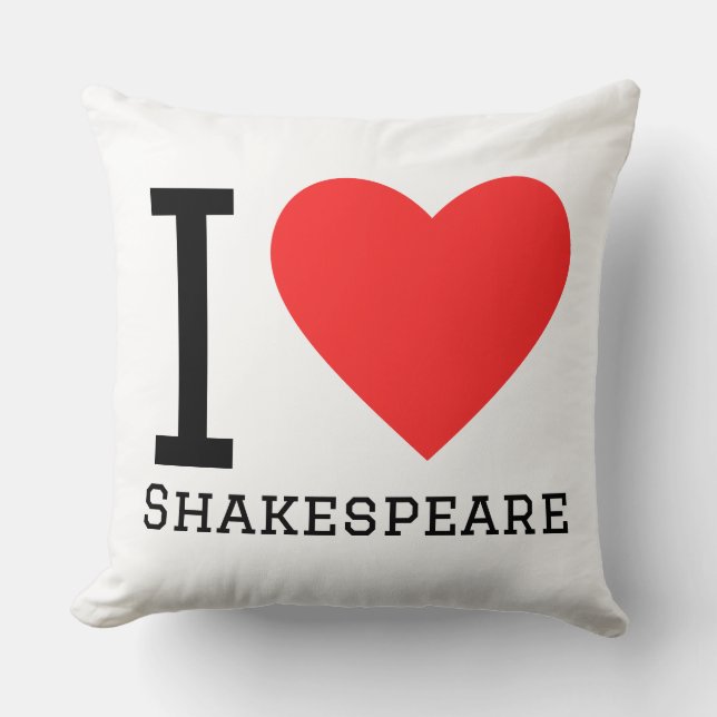 Ich liebe Shakespeare Kissen (Vorderseite)