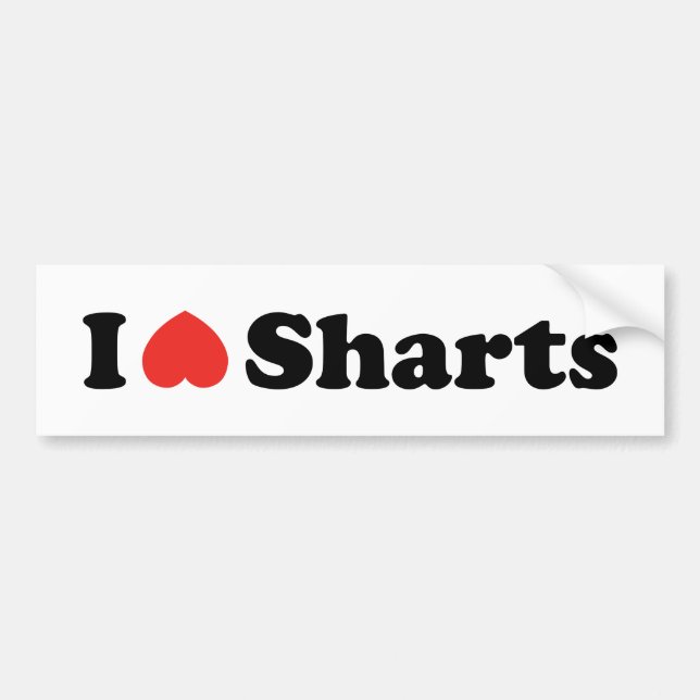 Ich liebe Sharts Autoaufkleber (Vorne)