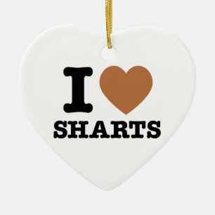 Ich liebe Sharts Keramik Ornament