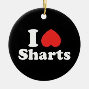 Ich liebe Sharts Ping Pong Ball Keramik Ornament