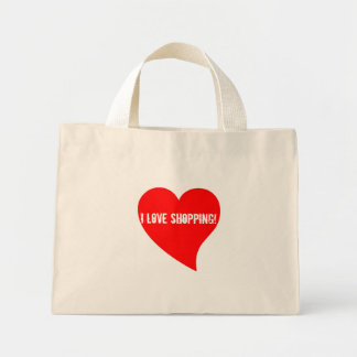 Ich Liebe Shopping!Blumetasche Mini Stoffbeutel