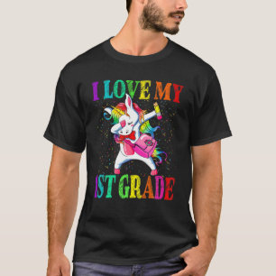 Ich Liebe Sie 1. Klasse Einhorn zurück zur Schule T-Shirt