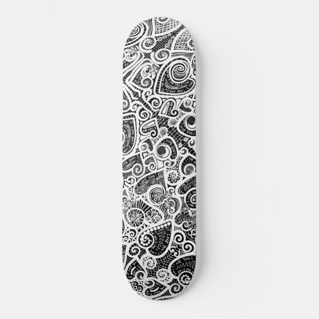 Ich Liebe Sie Abstrakte Scratch Art Design Skateboard (Vorderseite)